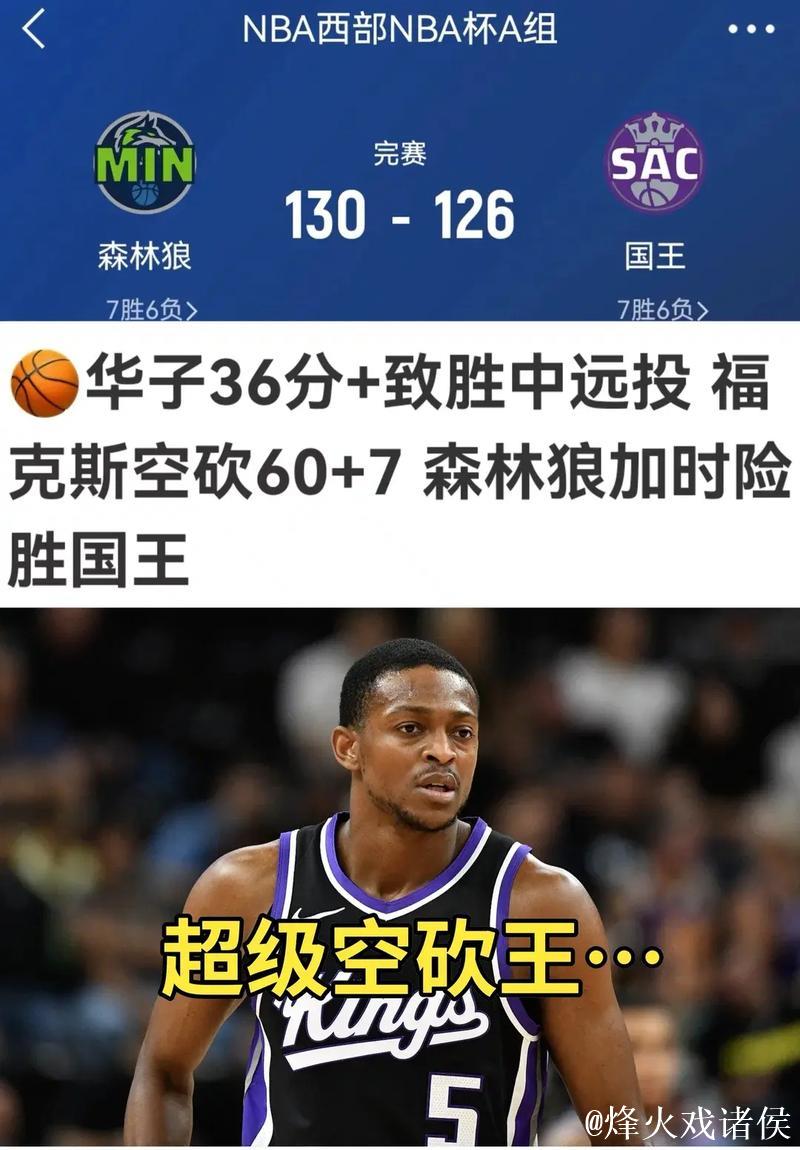 福克斯空砍60分国王负森林狼 尼克斯险胜篮网